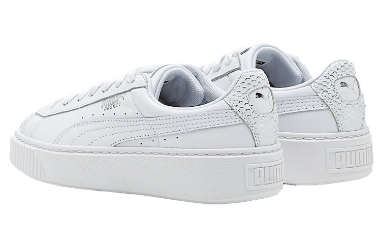 (WMNS) PUMA Basket Platform Ocean Leisure Board Shoes White 366442-02