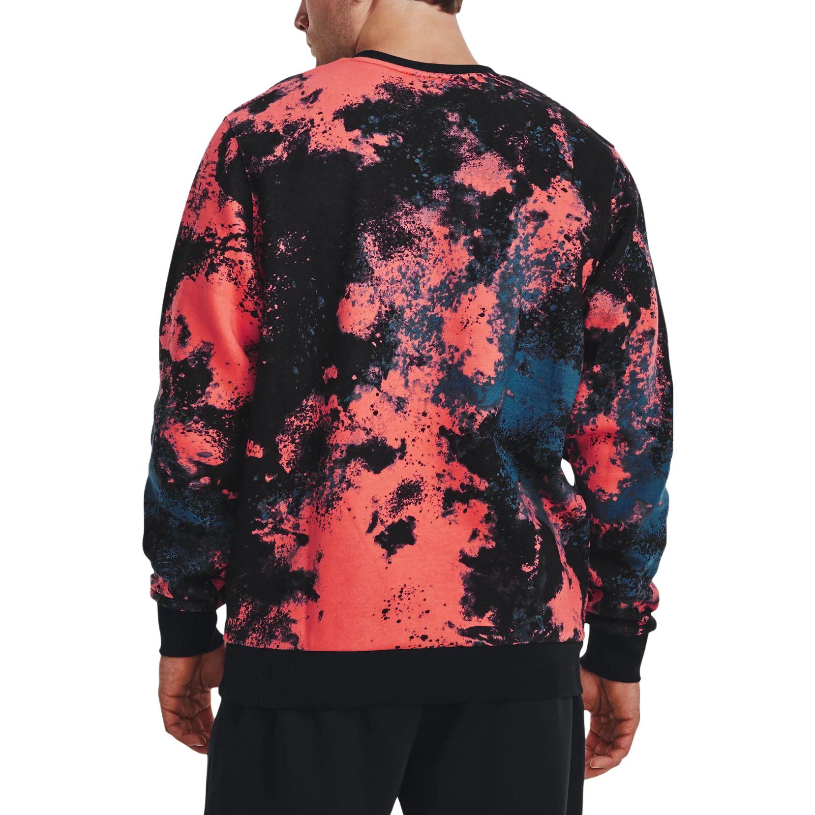Under Armour Essential Fleece Paint Crew Sweatshirt 'Pink Black Blue' 1382318-690