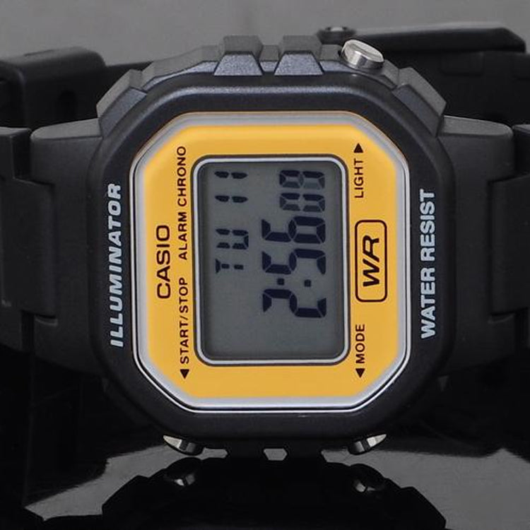 CASIO STANDARDRetro Yellow Dial Plate Black Belt Quartz Waterproof Yellow DialBlack Strap YellowBlack Digital LA-20WH-9A