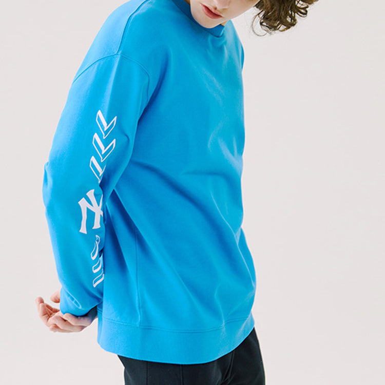 MLB Athleisure Casual Sports Round Neck Long Sleeves Unisex Blue 31MTS1011-50U