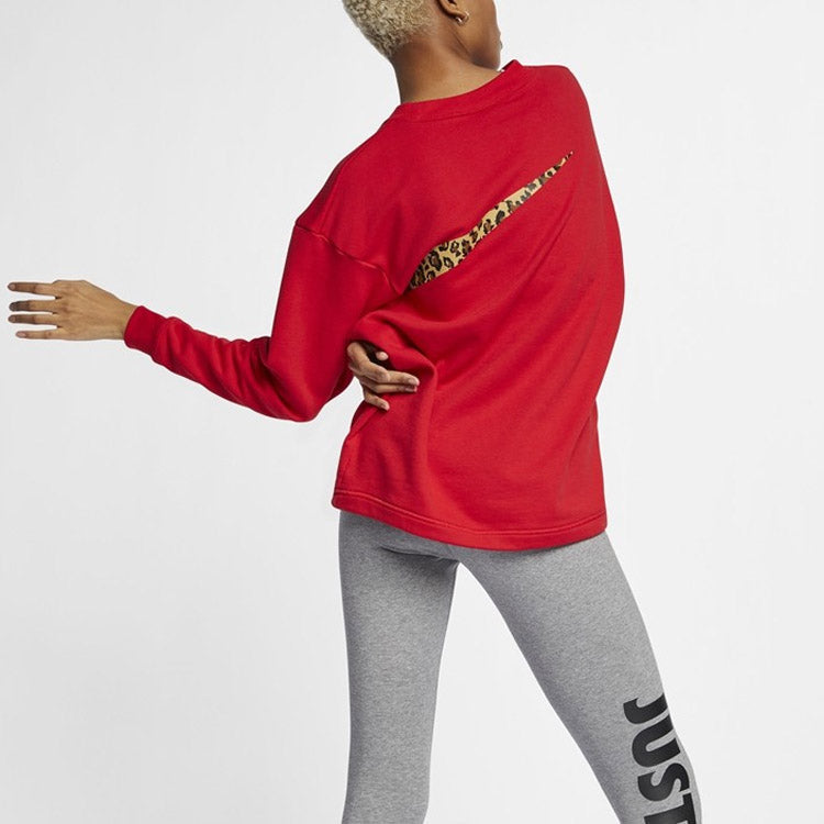 (WMNS) Nike Casual Sports Round Neck Pullover 'Red' CU1503-657