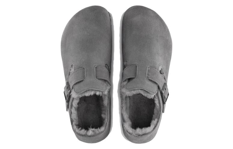 Birkenstock London Shearling Suede Leather Narrow Fit 'Whale Grey' 1020568