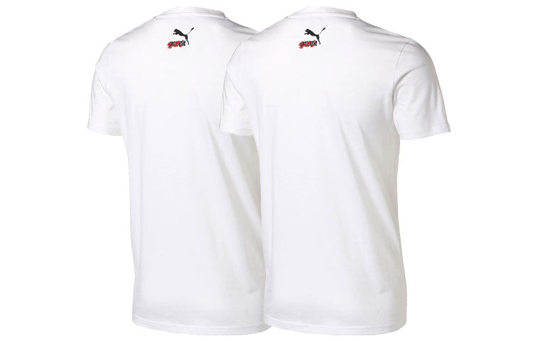 PUMA Sakura Pack Graphic Crew T-Shirt 'White Black Red' 596036-02