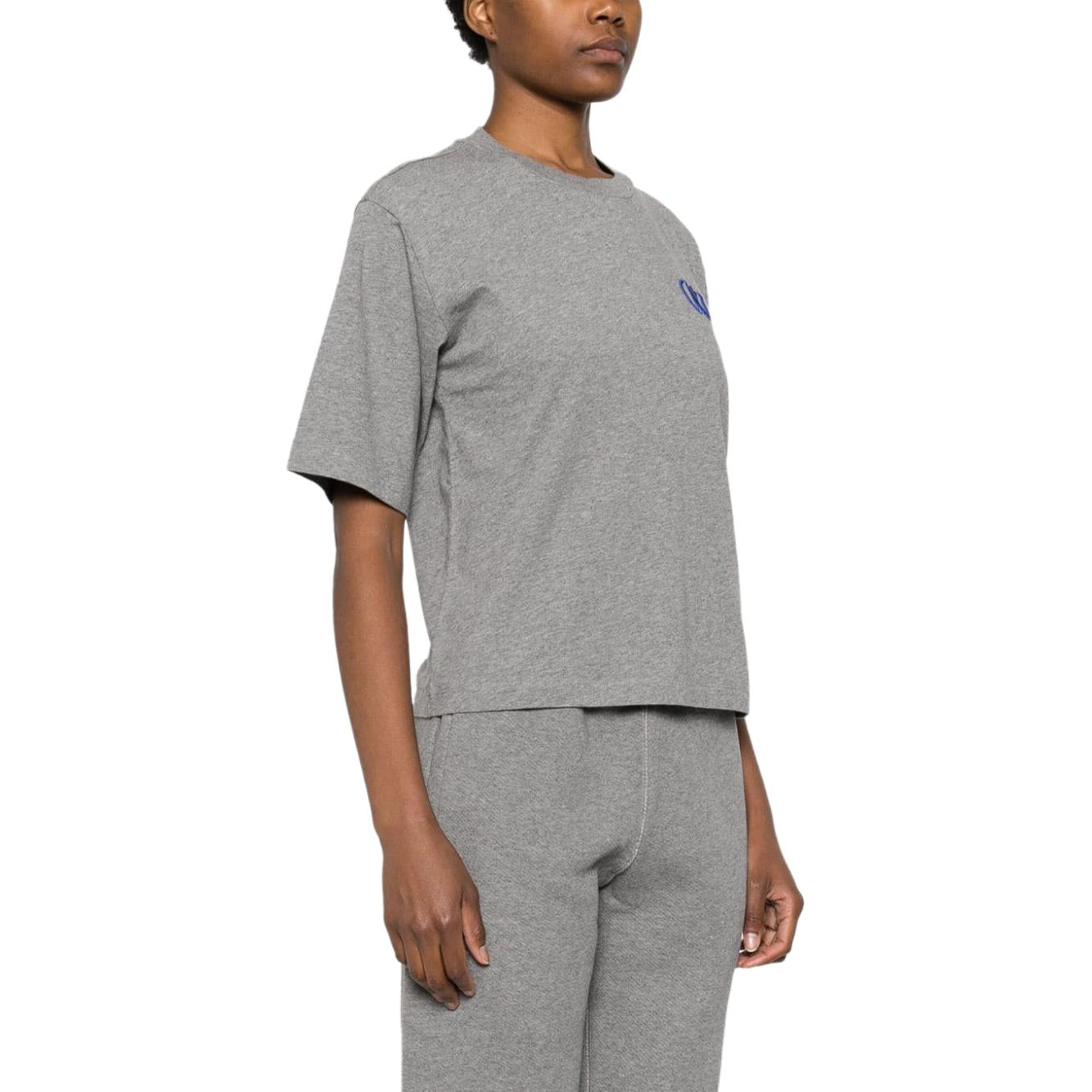 (WMNS) Off-White Flock Basic T-shirt 'Grey' OWAA124S24JER0060846