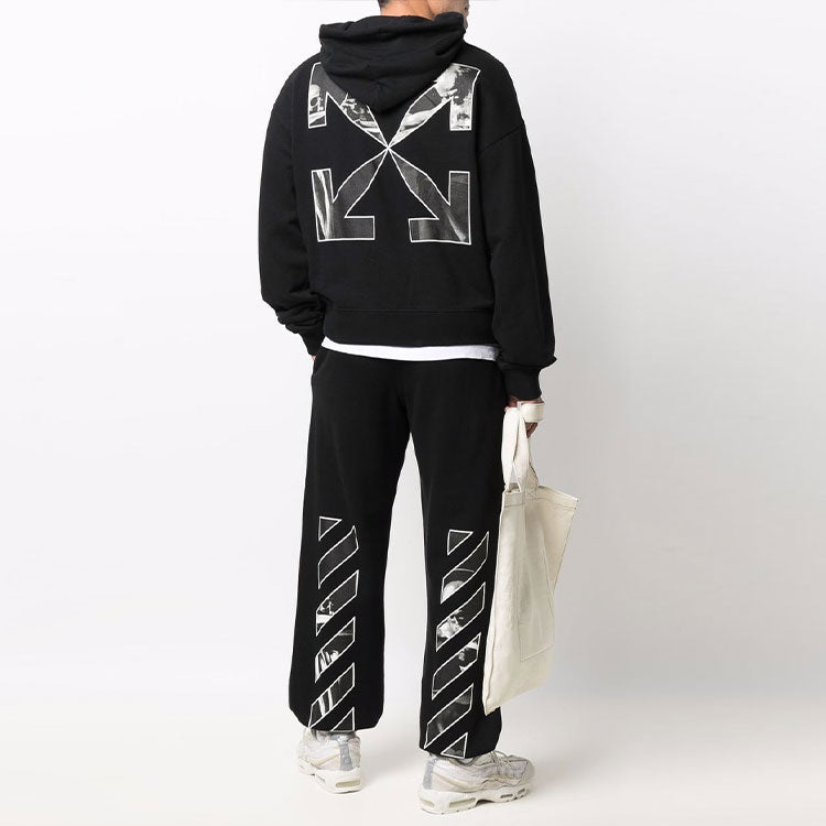 Men's Off-White SS22 Printing Straight Loose Casual Long Pants/Trousers Black OWLB023C99FAB0021001