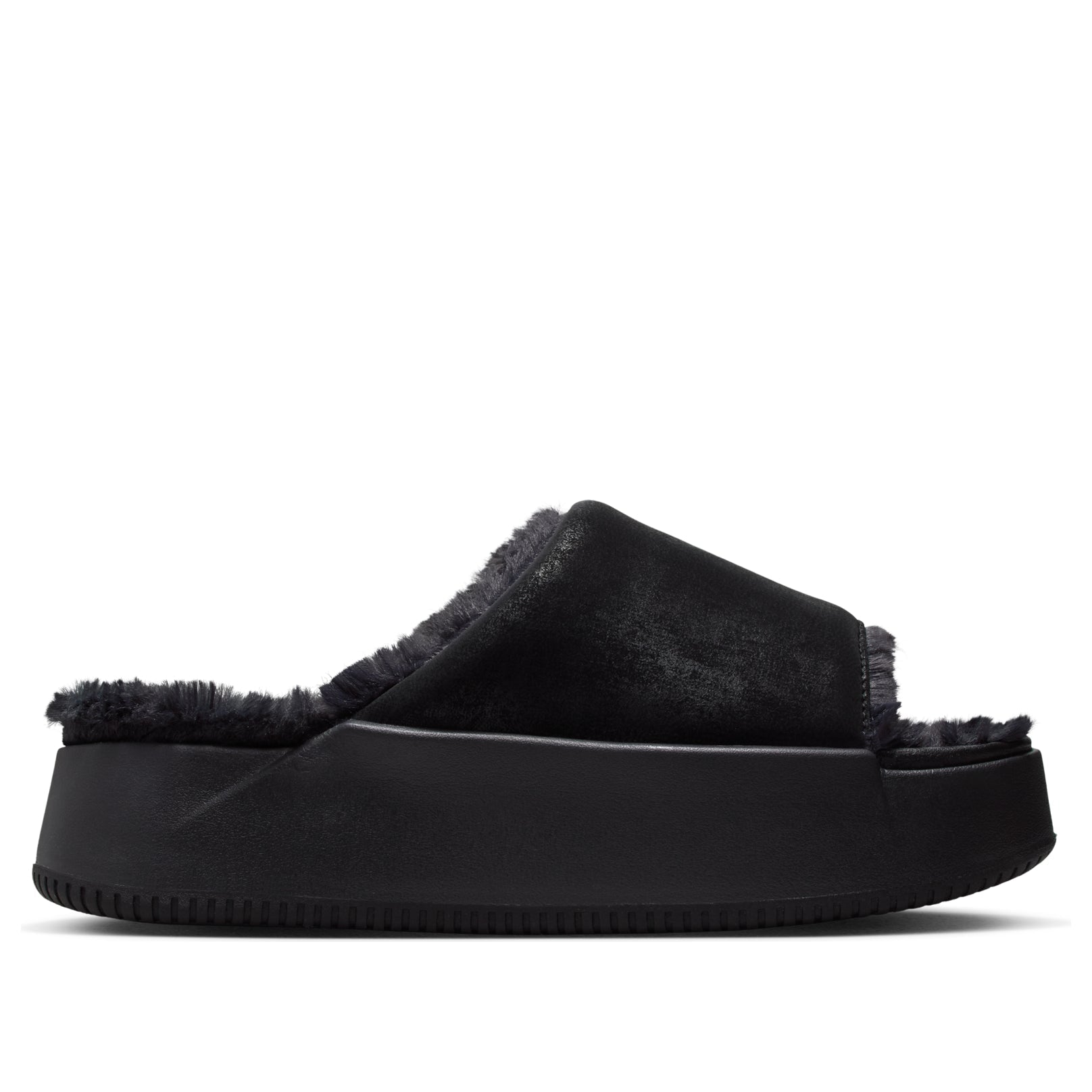 (WMNS) Nike Calm Elevation Fur Slides 'Black' HV8560-001
