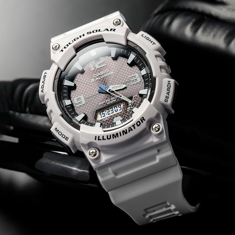 CASIO Waterproof Sports Solar Powered Mens BlackWhite Analog AQ-S810WC-7AVDF
