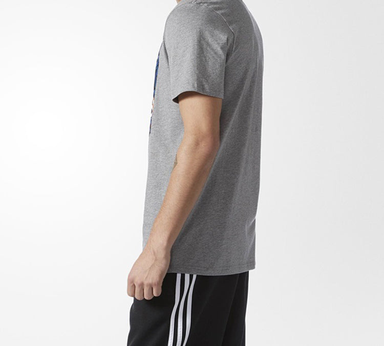adidas originals Flowers Printing Casual Short Sleeve Gray BJ8719