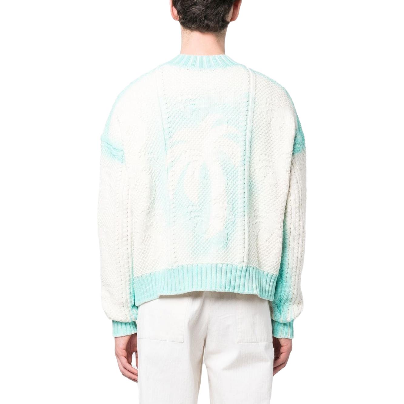 Palm Angels Sprayed Palm Cardigan 'Off White' PMHB014S23KNI0010340