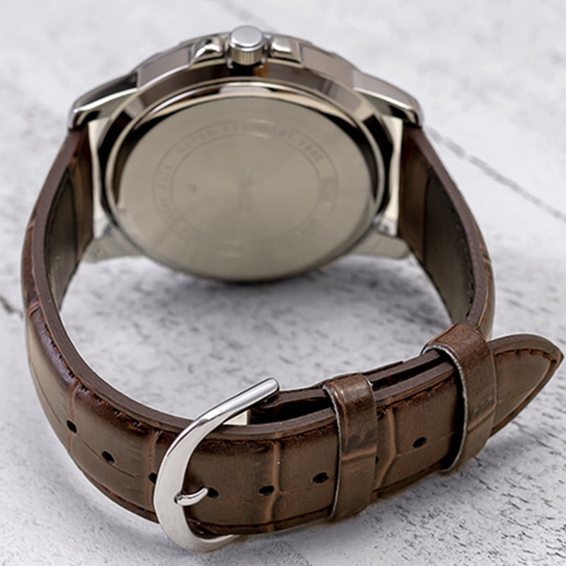 CASIO Leather Band Waterproof Business Style Men Mens Brown Analog MTP-VD01L-8EV