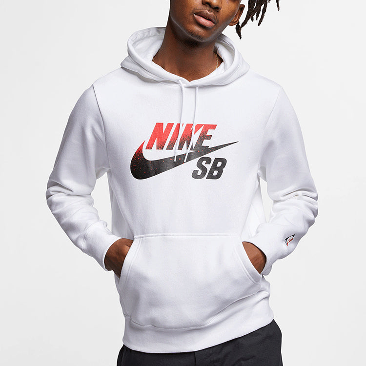 Men's Nike Sb Icon Gradient Logo Skateboard Sports Pullover White BV6751-100