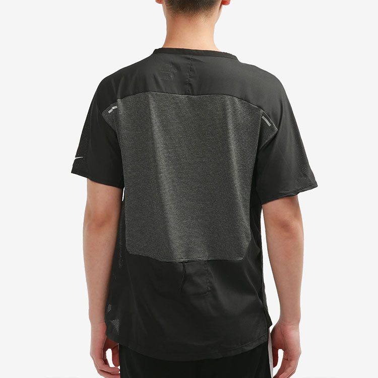 Nike Ultra Run Division TrainingSport Fast-Dry Breathable Fabric Short Sleeve T-Shirt Men's Black DA1299-010