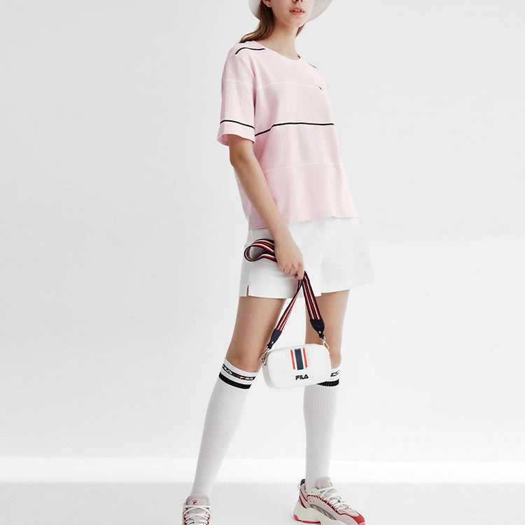 (WMNS) FILA Knit Cozy Stripe Short Sleeve T-Shirt F61W028124F-PU
