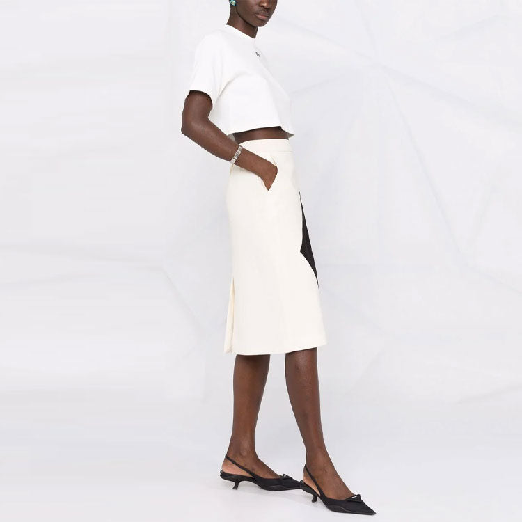 (WMNS) Off-White Off-stamp Cropped T-shirt 'White' OWAA081C99JER0010110