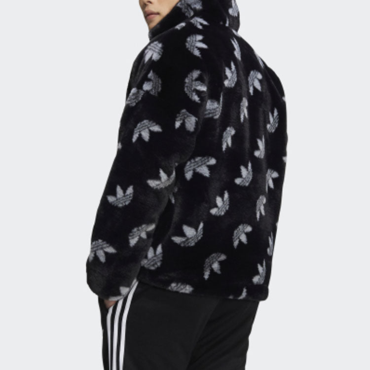 adidas originals Logo Stand Collar Sports Jacket Black HI4656