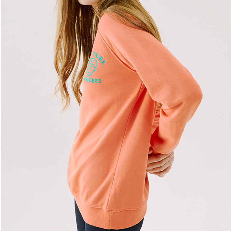 Men's MLB Loose Athleisure Casual Sports Round Neck Long Sleeves Unisex Orange 31MTC3011-50O