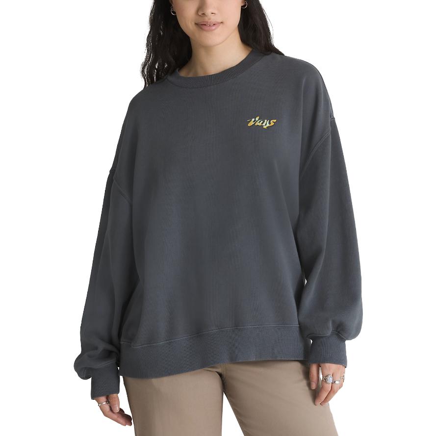 (WMNS) Vans Dove Mountain Slouchy Crew Sweatshirt 'Washed Black' VN000H141O7