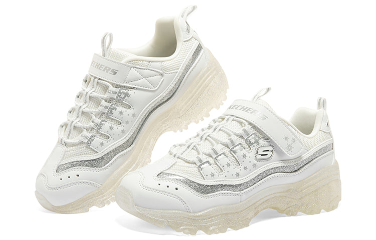 (GS) Skechers D'lites Electric Coloring 'White Silver' 319042L-WSL