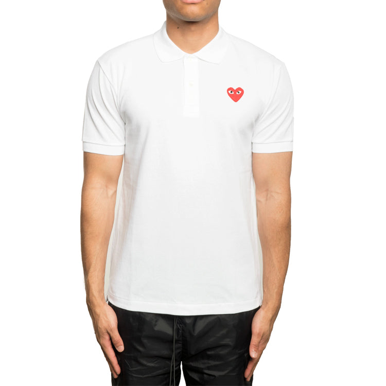 COMME des GARCONS PLAY Polo Red Emblem 'White' AZ-T006-051-5