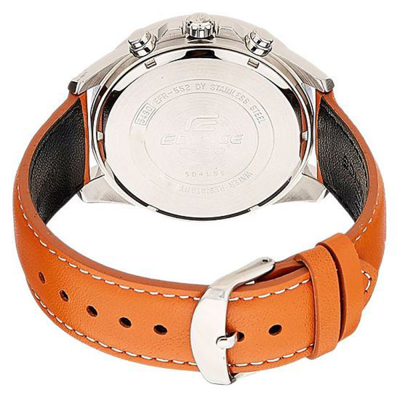 CASIO EDIFICE Blue DialBrown Strap Blue DialBrown Strap Mens BlueBrown Analog EFR-555L-2A