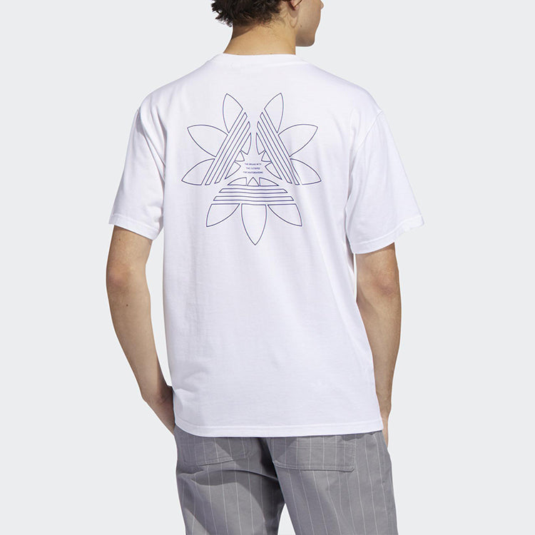 adidas originals Tri-Foil Tee Printing Round Neck Pullover Sports Short Sleeve White GD3120