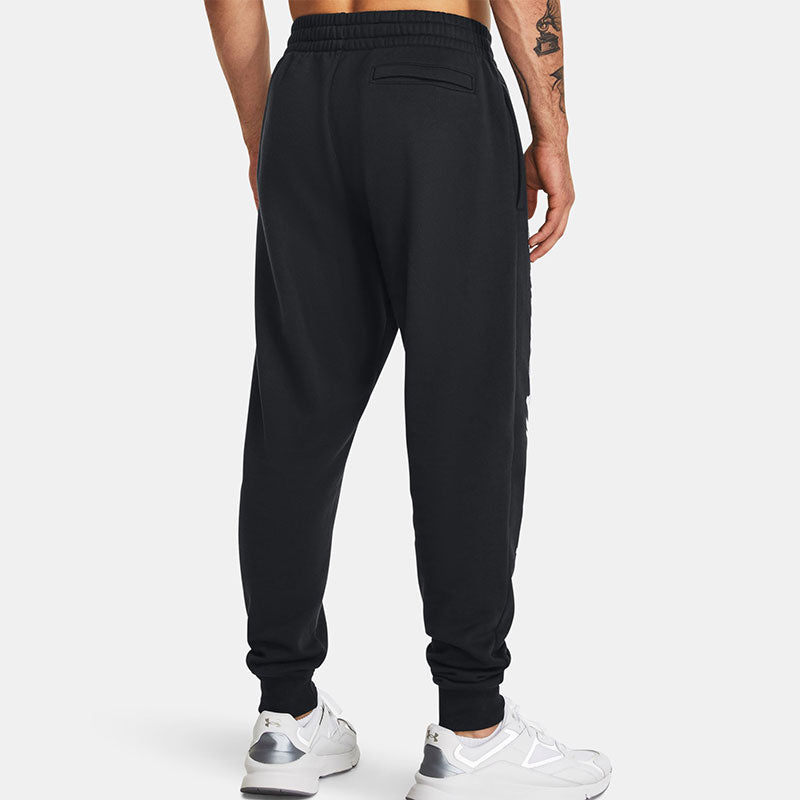 Under Armour Rival Fleece Graphic Joggers 'Black White' 1379776-001