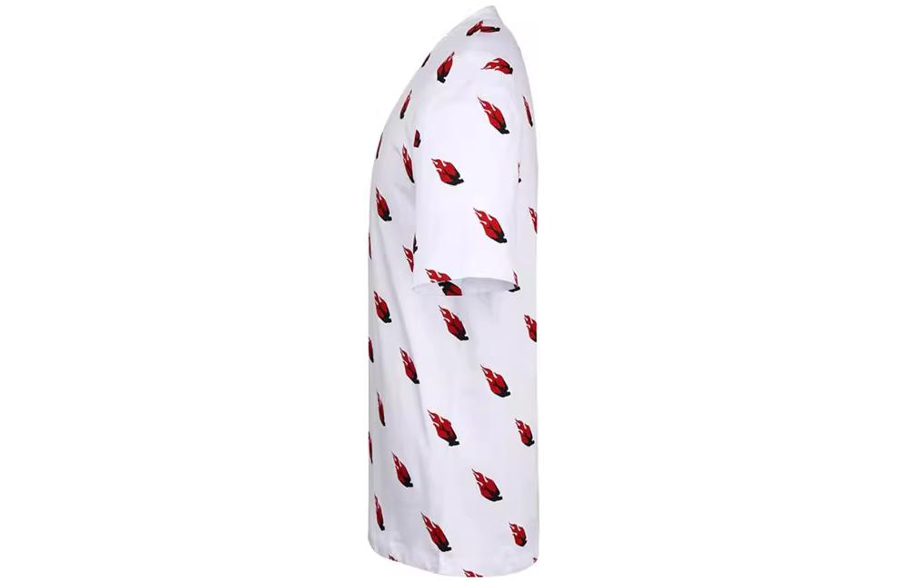 Men's McQ Alexander McQueen Flame Printing Short Sleeve White 291571-RMJ08-9000
