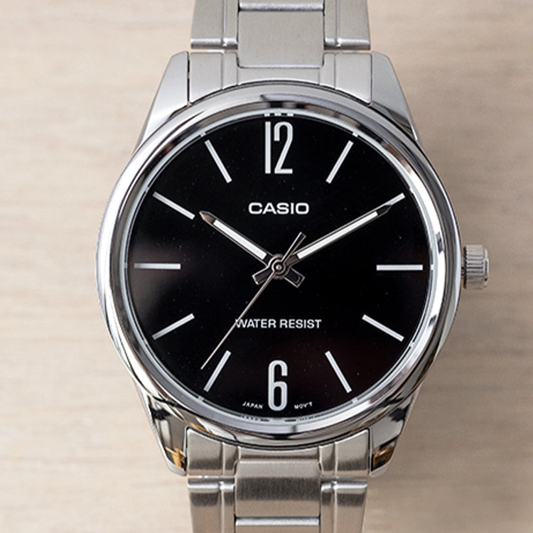 CASIO Quartz Stainless Steel Strap Waterproof Mens Silver Analog MTP-V005D-1B