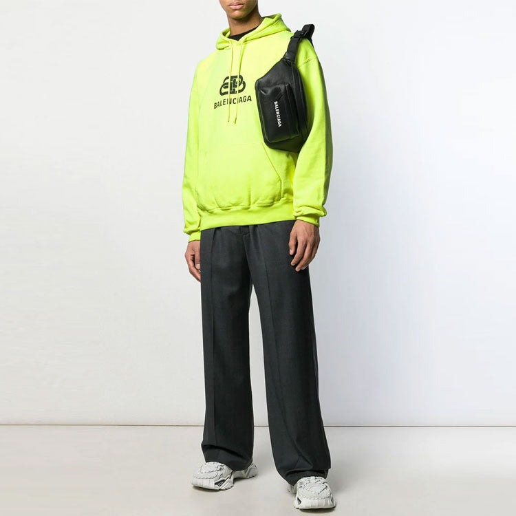 Men's Balenciaga BB Printing Back Yellow 583215TFV617050