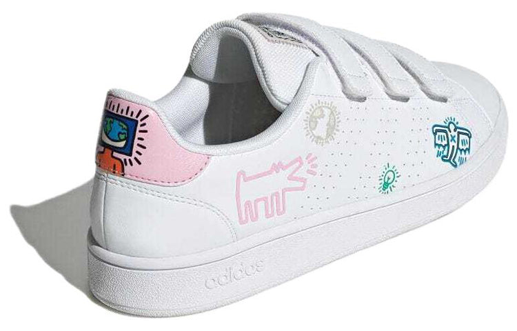 Keith Haring x adidas neo Advancourt Base 'White Blue Pink' GX3675