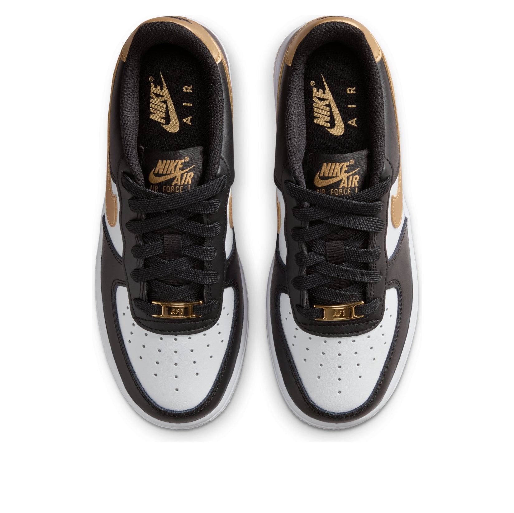 (GS) Nike Air Force 1 Low 'Black White Metallic Gold' CT3839-009