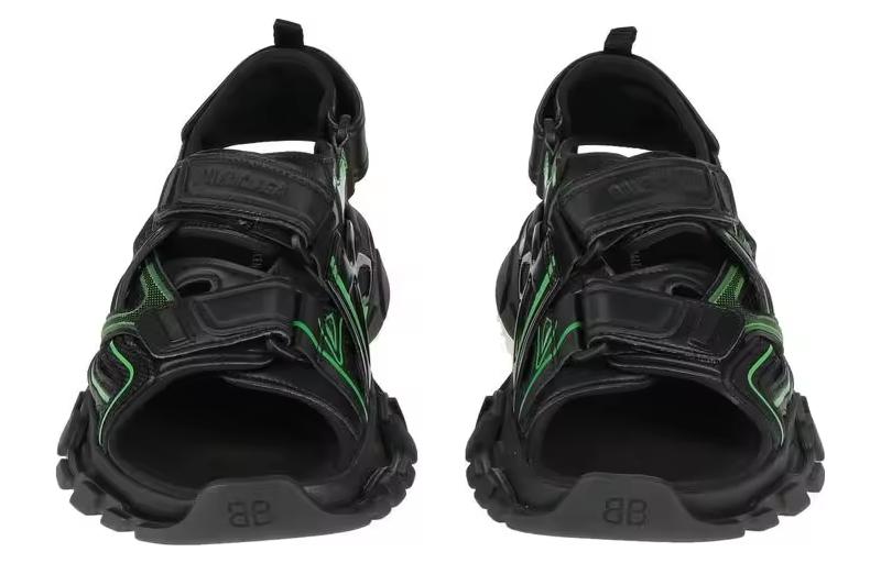 (WMNS) Balenciaga Track 2.0 Sandals 'Black Green' 617543W3AJ11030