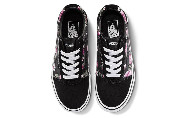 Vans Ward Flowers Retro Casual Skateboarding Shoes Black VN0A3IUNXNW
