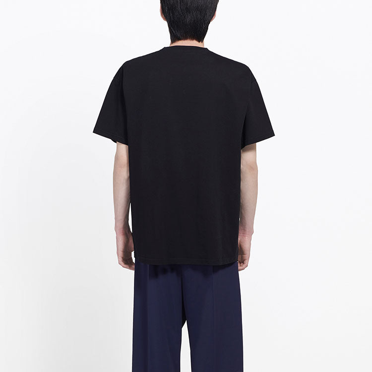 Men's Balenciaga SS21 B Alphabet logo Pattern Short Sleeve Black 570803TFV761000