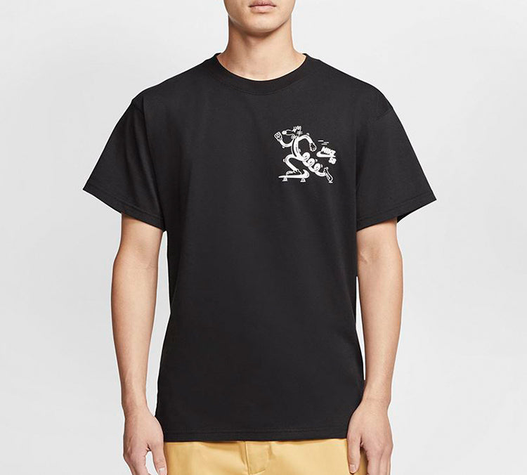 Nike SB Skateboard Funny Pattern Skateboard Short Sleeve Black CW5407-010