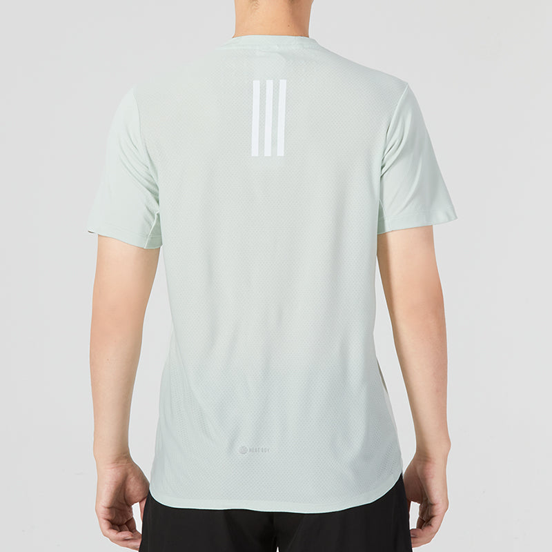 Men's adidas Solid Color Athleisure Casual Sports Round Neck Short Sleeve flax Green T-Shirt HJ9772