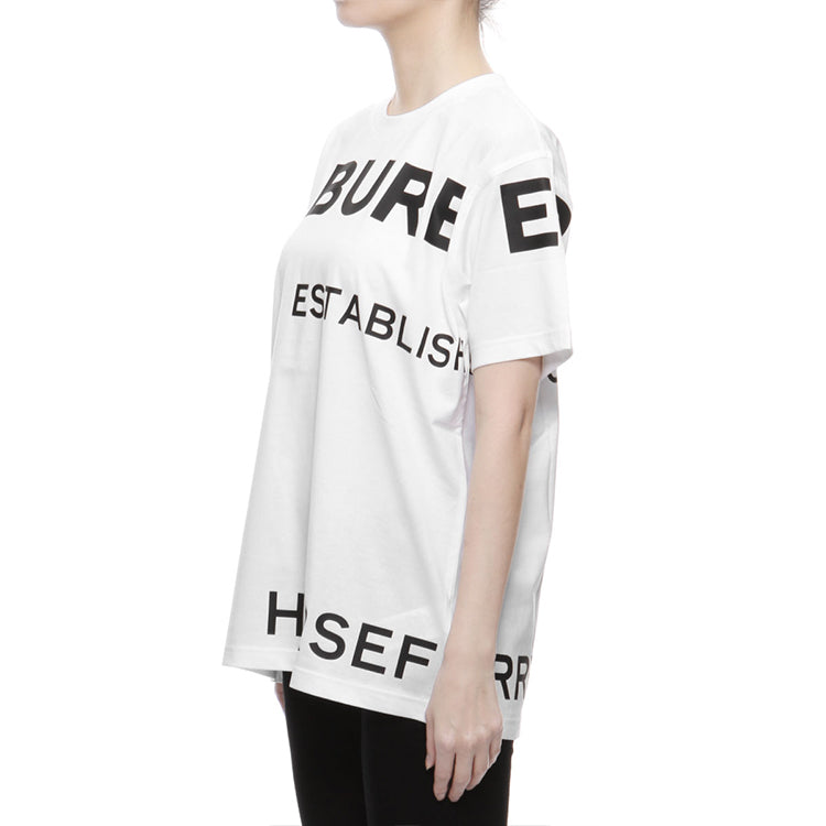 Burberry Horseferry Print Cotton Loose-Fitting White 80171031