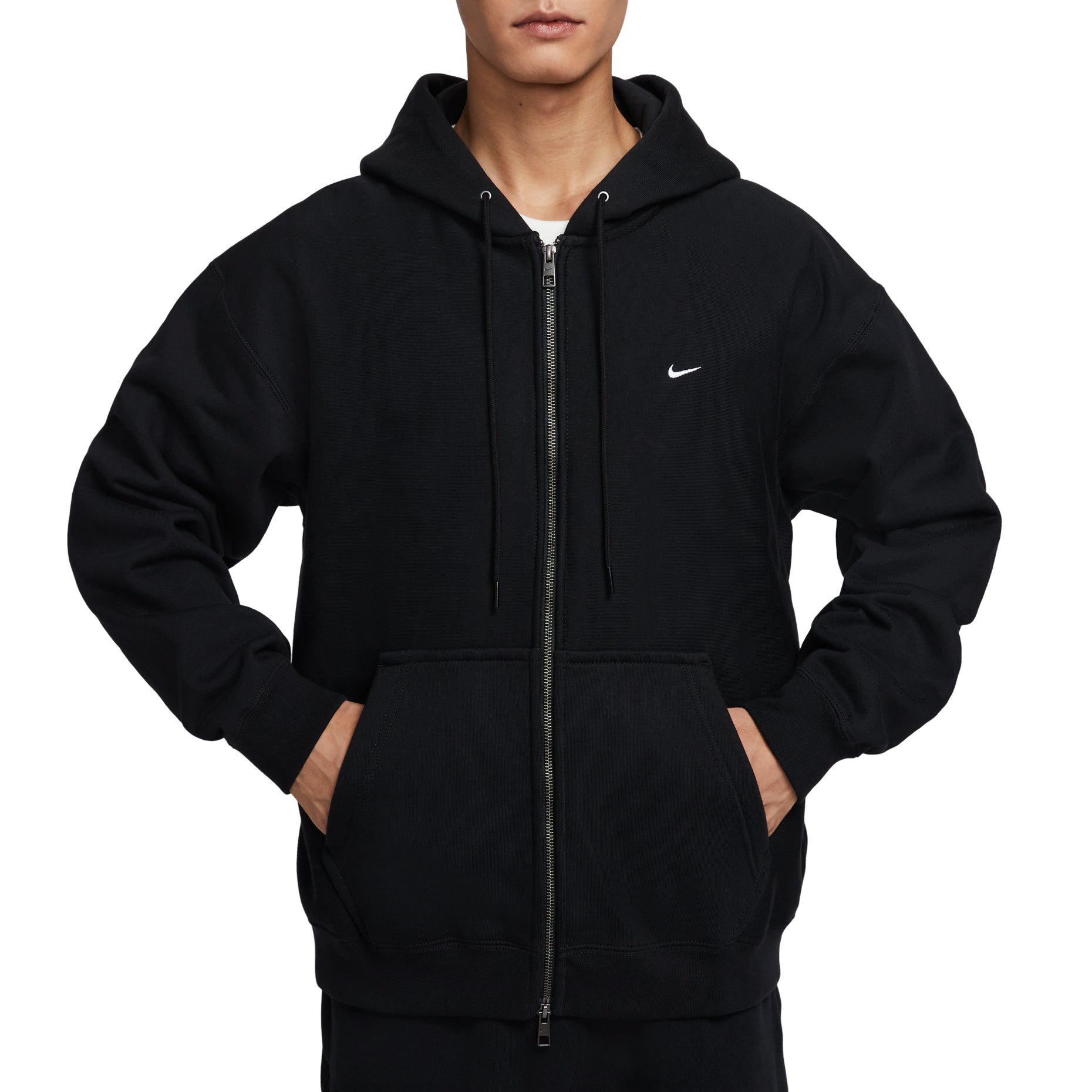 Nike Solo Swoosh Full-Zip Fleece Hoodie 'Black' HV1085-010