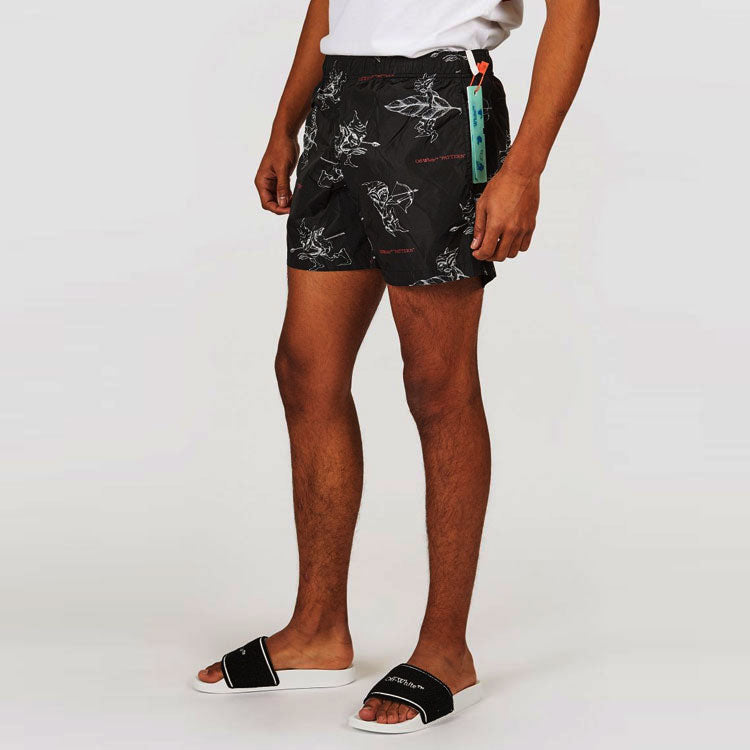 Off-White SS21 Pattern Printing Pants Black OMFA003R21FAB0031001