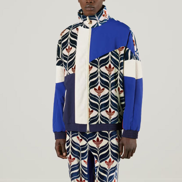 Gucci x adidas Interlocking G Trefoil Jacket 'Ivory Blue Red' 725493-ZALJY-9241