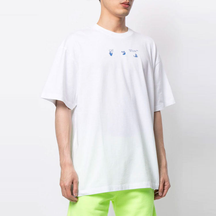 Off-White SS21 Logo Pattern Printing Short Sleeve Loose Fit White OMAA038S21JER0130145