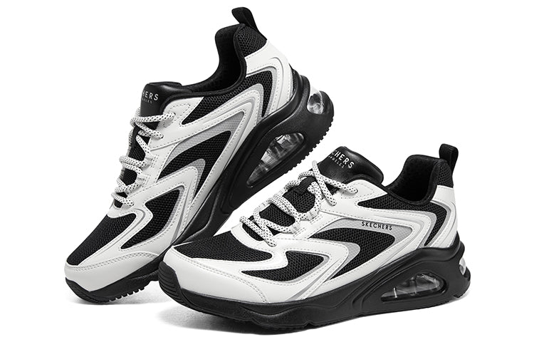 (WMNS) Skechers Tres-Air 'Street Fl-Air - Black White' 177424-BKW