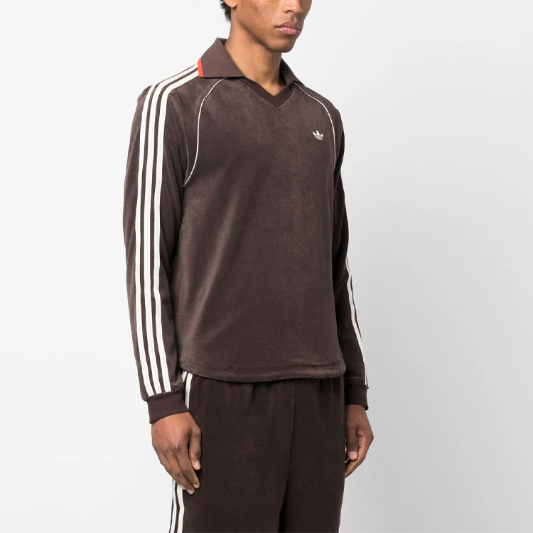 adidas x Wales Bonner Long Sleeve Towel Polo Shirt 'Brown' IB3251