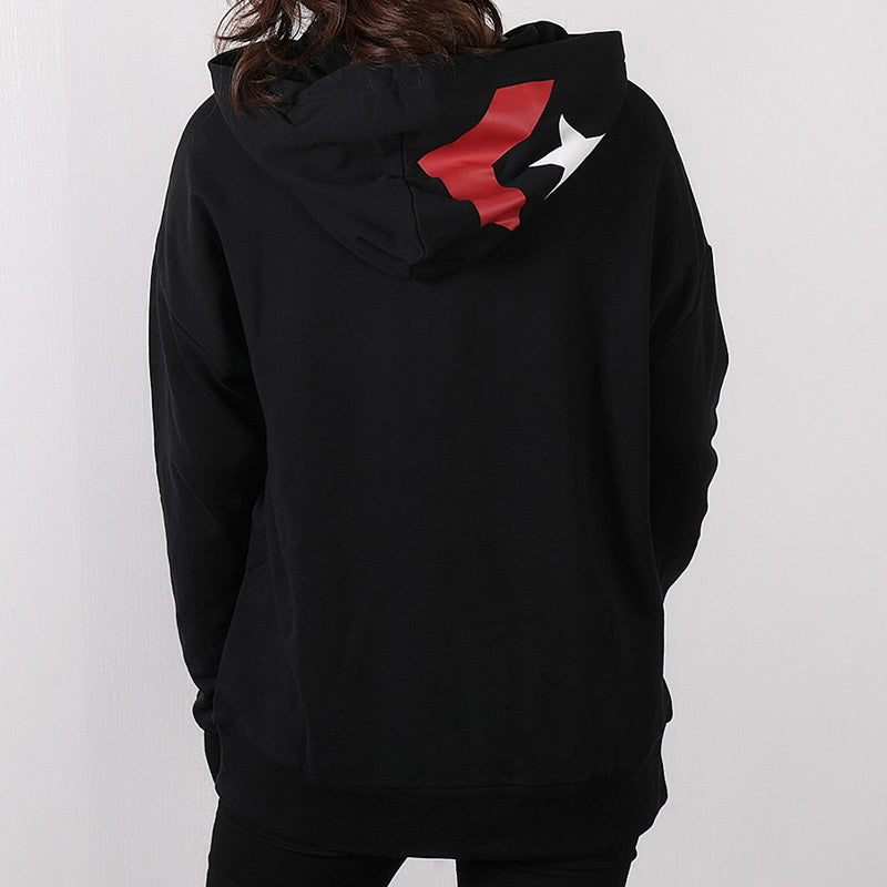 (WMNS) Converse Wordmark Big Logo Hoodie Asia Sizing 'Black' 10007113-A01