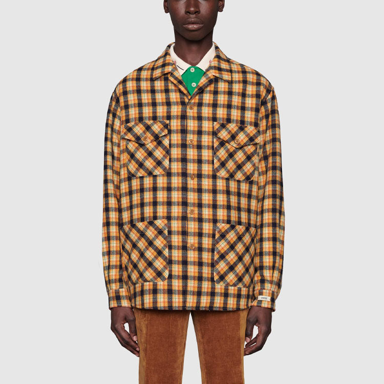 Gucci x Disney Crossover SS21 Plaid Long Sleeves Shirt Yellow 638805-ZAGG6-7029