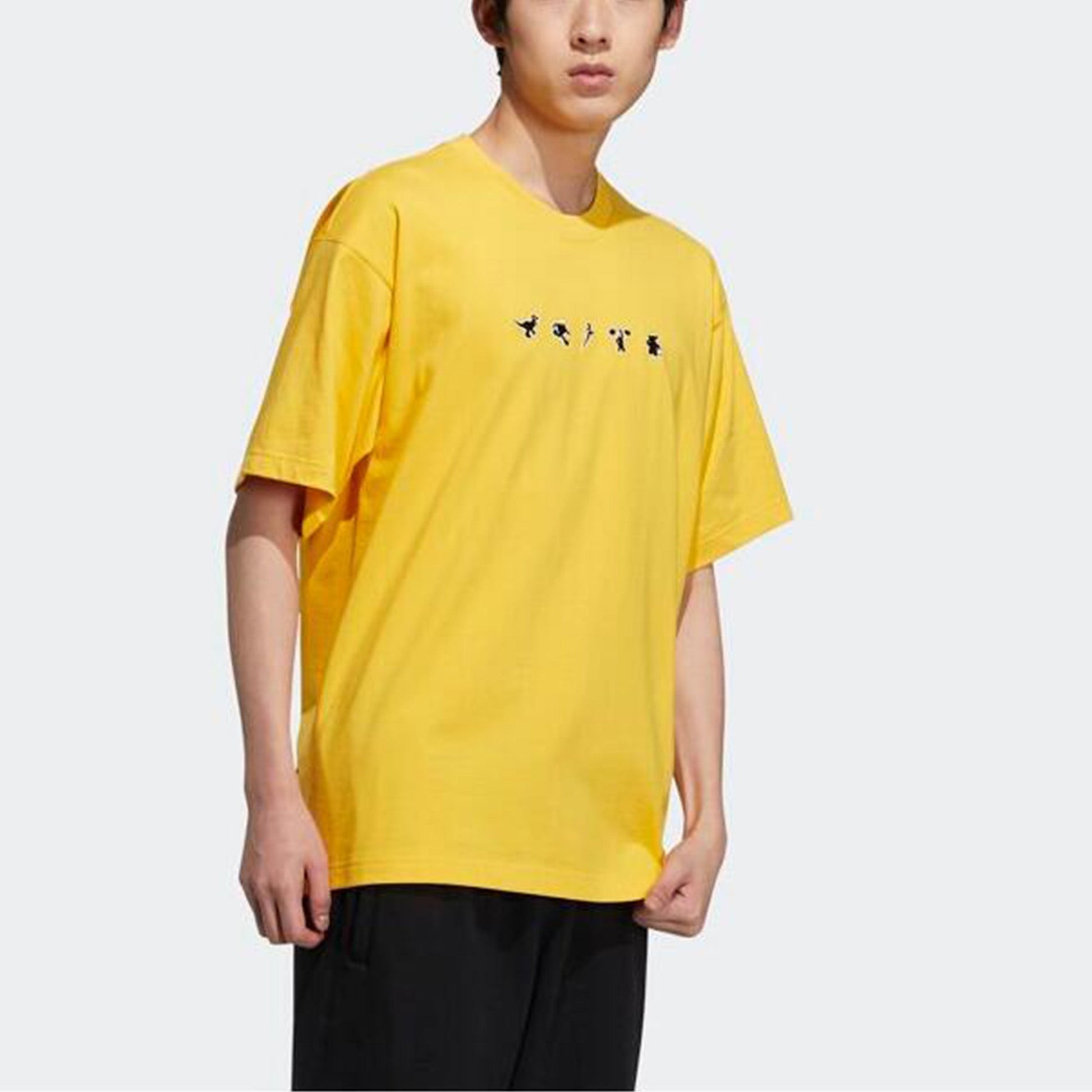 adidas originals Manga Ss Tee 2 Sports Causual Round Collar Male Yellow HC6926