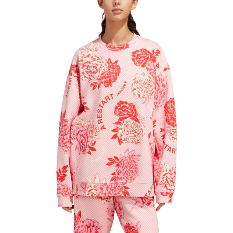 (WMNS) adidas x Stella McCartney Boxy Floral Sweatshirt 'Pink' HR8080