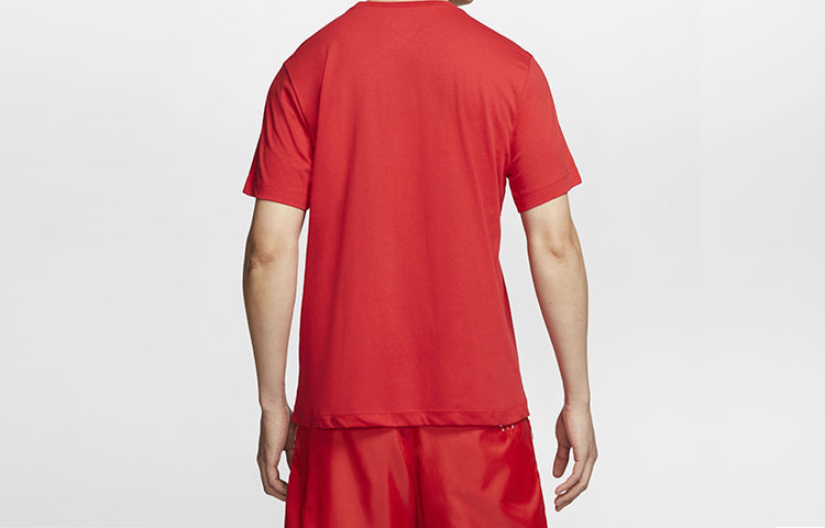 Air Jordan Brand Ss Tee Black Reflective Logo Printing Short Sleeve Red CU1684-657