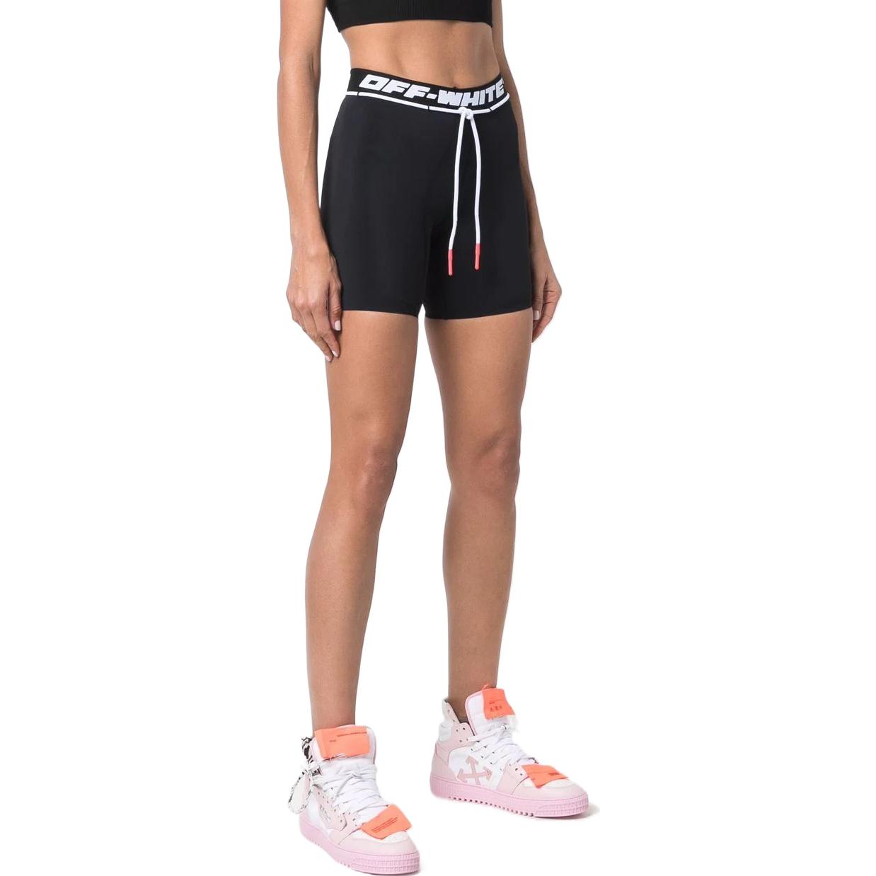 (WMNS) Off-White Logo-Waistband Running Shorts 'Black' OWVH025C99JER0011000