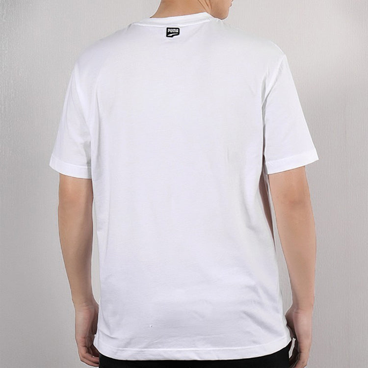 PUMA Casual Sports Alphabet Printing Breathable Short Sleeve White 579112-02
